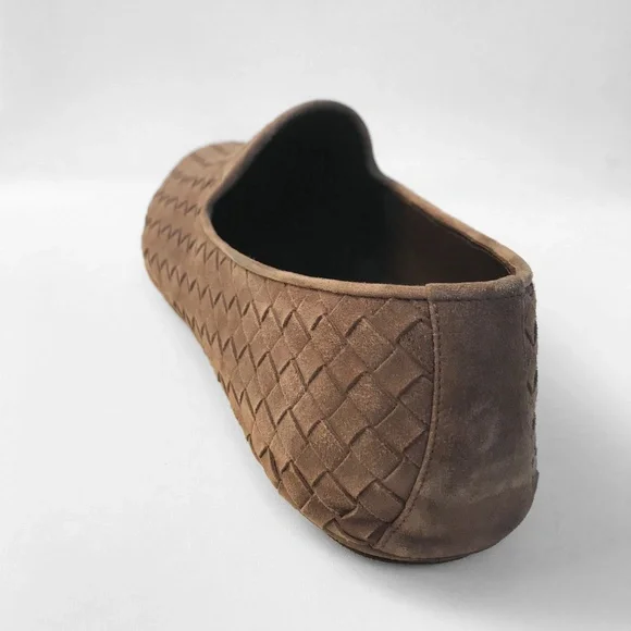BOTTEGA VENETA ITALIAN BEIGE GENUIN LEATHER CASUAL LOAFERS MEN'S SHOE SIZE 42